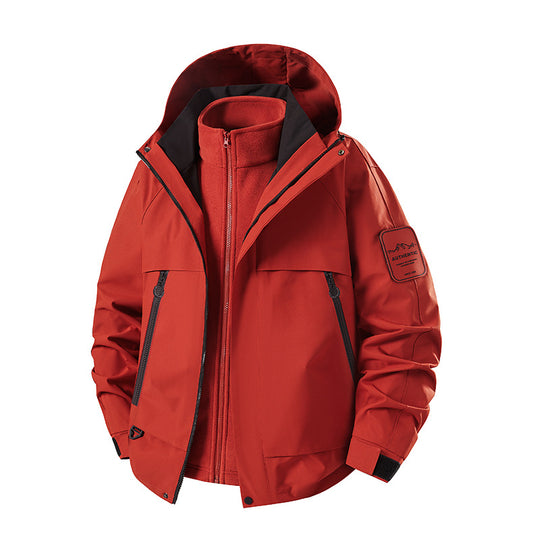 Herren multifunktionale Wasserfeste Softshell-Regenjacke mit abnehmbarer Fleece-Innenjacke Shop Nory