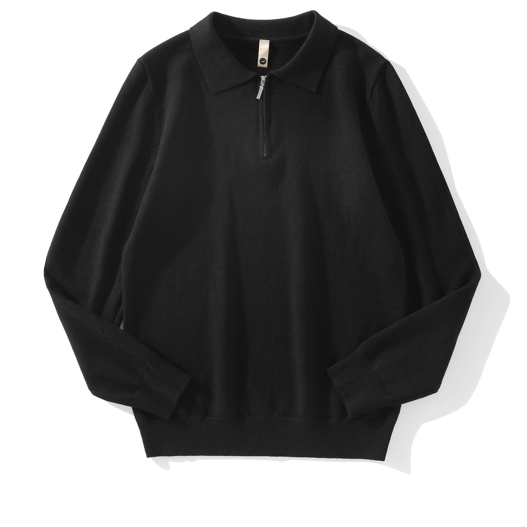 Herren Moderner Pullover mit Stehkragen und Reißverschluss Shop Nory