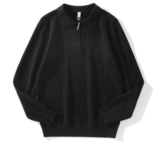 Herren Moderner Pullover mit Stehkragen und Reißverschluss Shop Nory