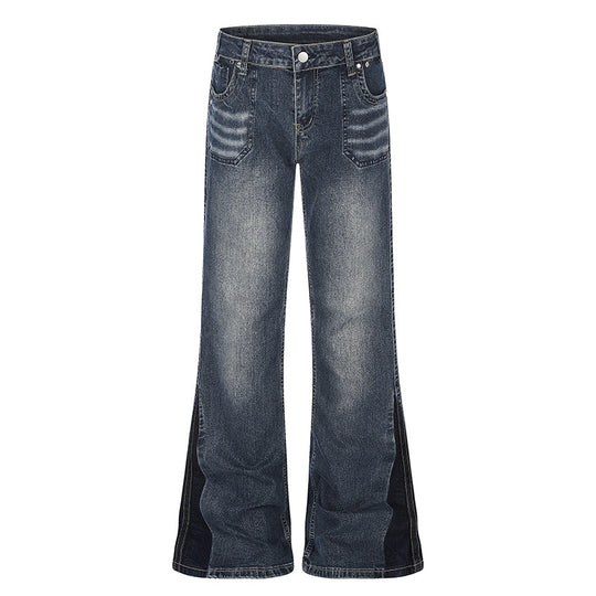 Damen Schlagjeans mit hohem Bund und seitlichen Kontrastbahnen Shop Nory
