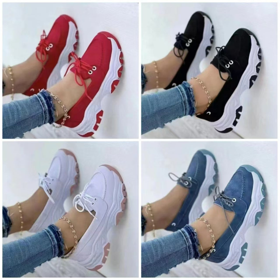Damen Plateau-Sneaker mit dicker Profilsohle und sportlichem Schnürdesign Shop Nory