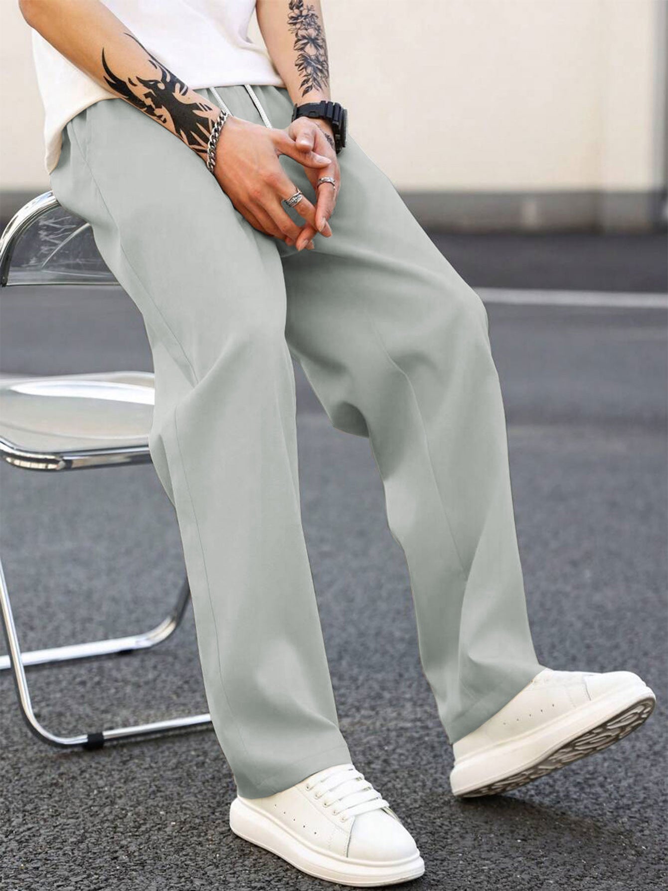 Herren modische Freizeithose mit weiter Passform und elastischem Bund ShopNory