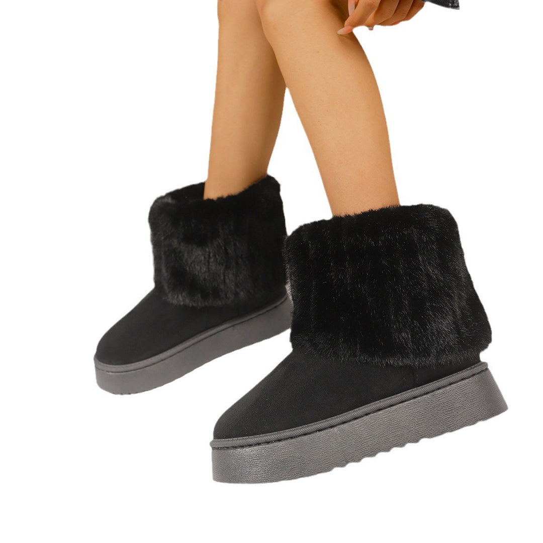 Damen Warme Plateau-Winterboots mit breitem Kunstfellschaft und dämpfender Sohle Shop Nory