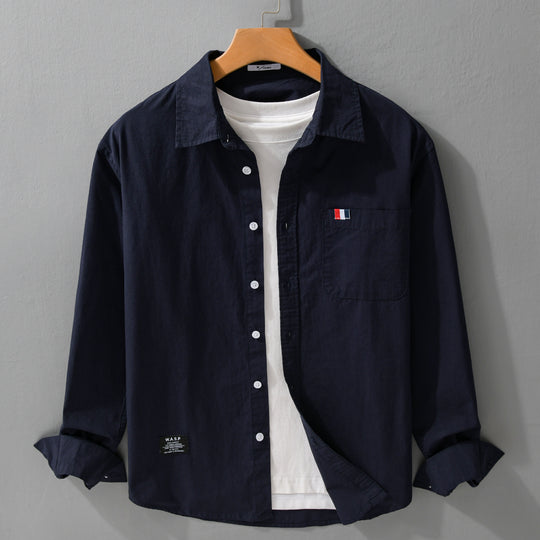 Herren Leichtes Baumwoll-Overshirt im Hemdjackenstil mit Brusttasche und Soft‑Touch Shop Nory