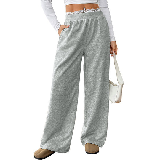 Damen Komfortweite Jersey-Loungehose mit hohem Elastikbund Shop Nory