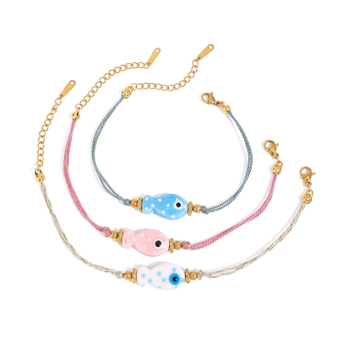 Damen Fußkettchen mit farbenfrohem Fischangebot und hypoallergener Edelstahlverarbeitung Shop Nory