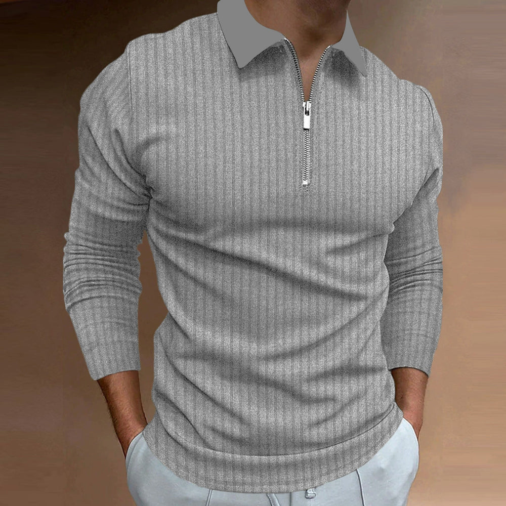 Herren Poloshirt mit elegantem Reißverschluss und strukturiertem Design