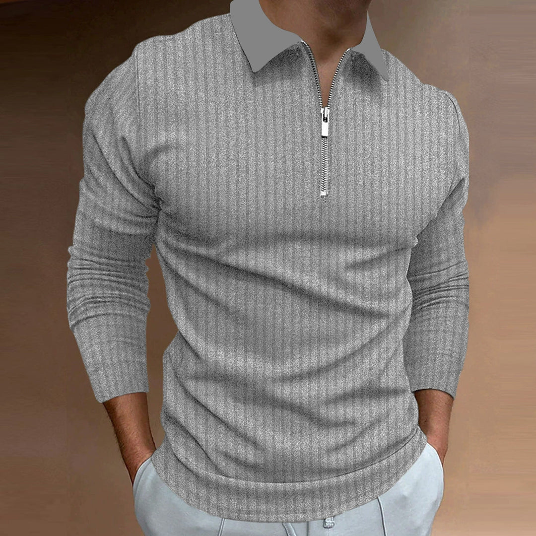 Herren Poloshirt mit elegantem Reißverschluss und strukturiertem Design