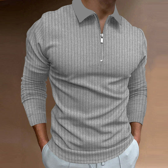 Herren Poloshirt mit elegantem Reißverschluss und strukturiertem Design