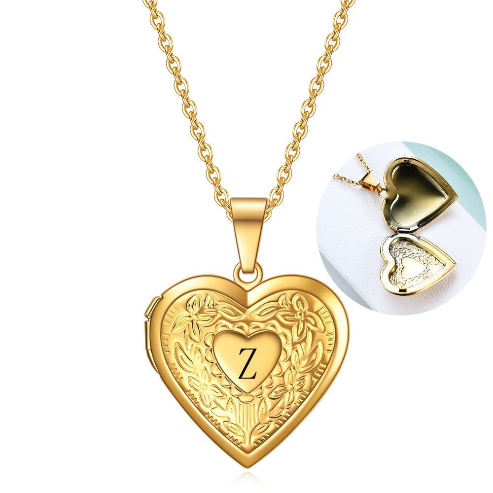 Damen Herz Anhänger Halskette mit personalisierbarem Charm Shop Nory