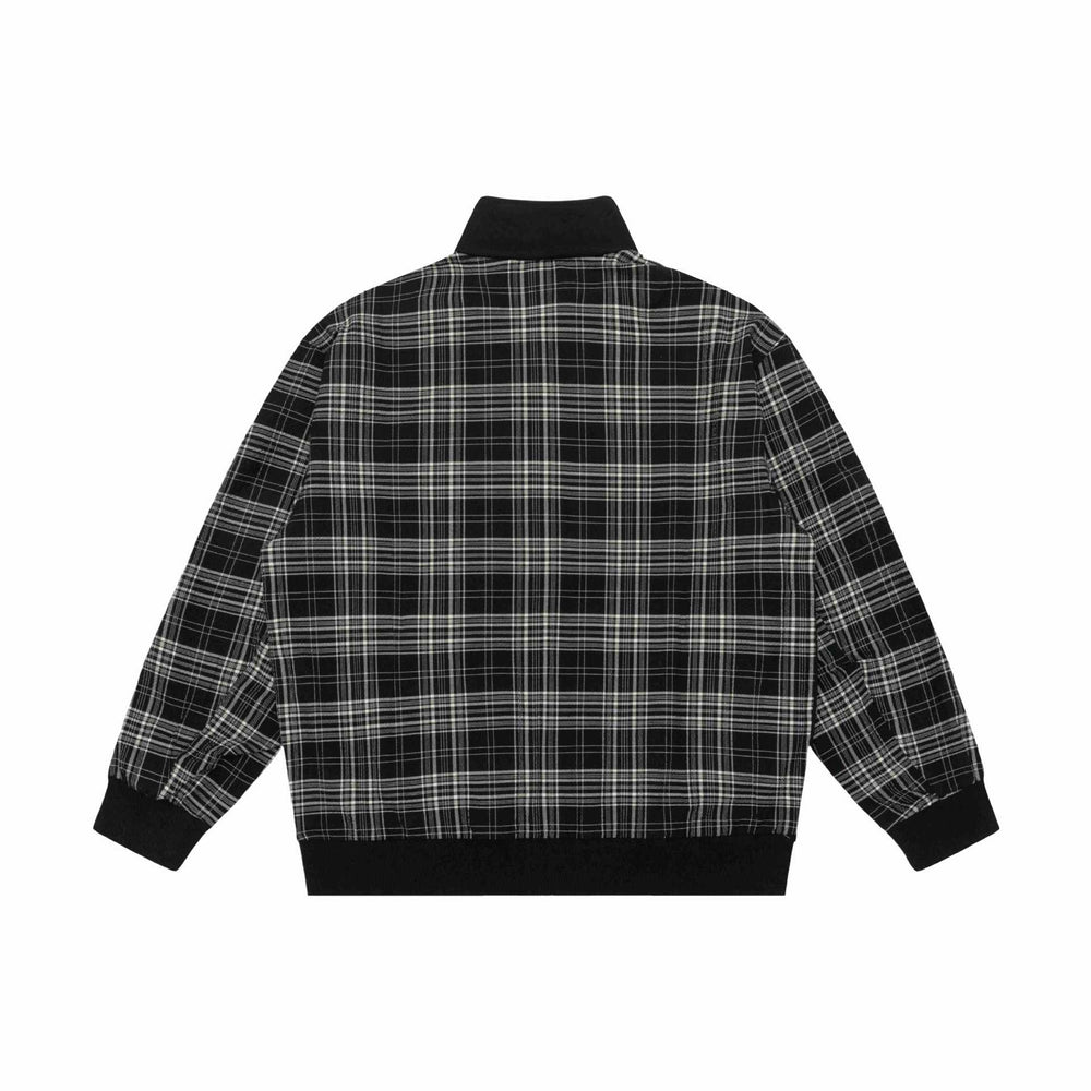 Damen Sweatjacke mit Stehkragen und kariertem Schulterstreifen Shop Nory