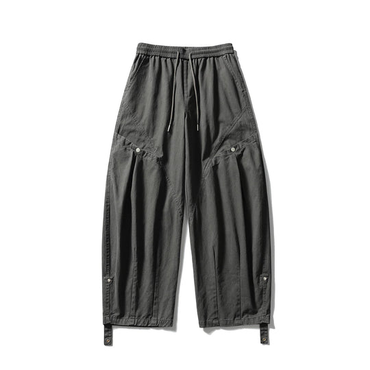 Damen Weite Cargo‑Hose mit elastischem Tunnelzugbund, aufgesetzten Pattentaschen und verstellbaren Beinriemen Shop Nory