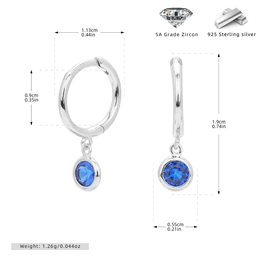 Damen Ohrhänger mit Smoky Zirkon-Anhängern aus hochwertigem 925 Sterling Silber Shop Nory