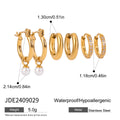 Damen Ohrhängerringe mit Perlen- und Zirkonia-Details Shop Nory