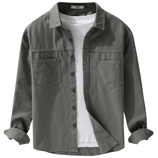 Herren Utility-Hemdjacke aus Baumwolltwill mit verdeckter Knopfleiste und Relaxed-Schnitt Shop Nory