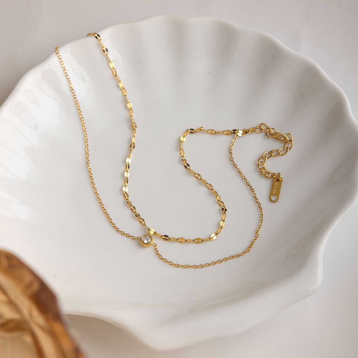 Damen Edelstahl Fusskettchen mit Zirkonia Shop Nory