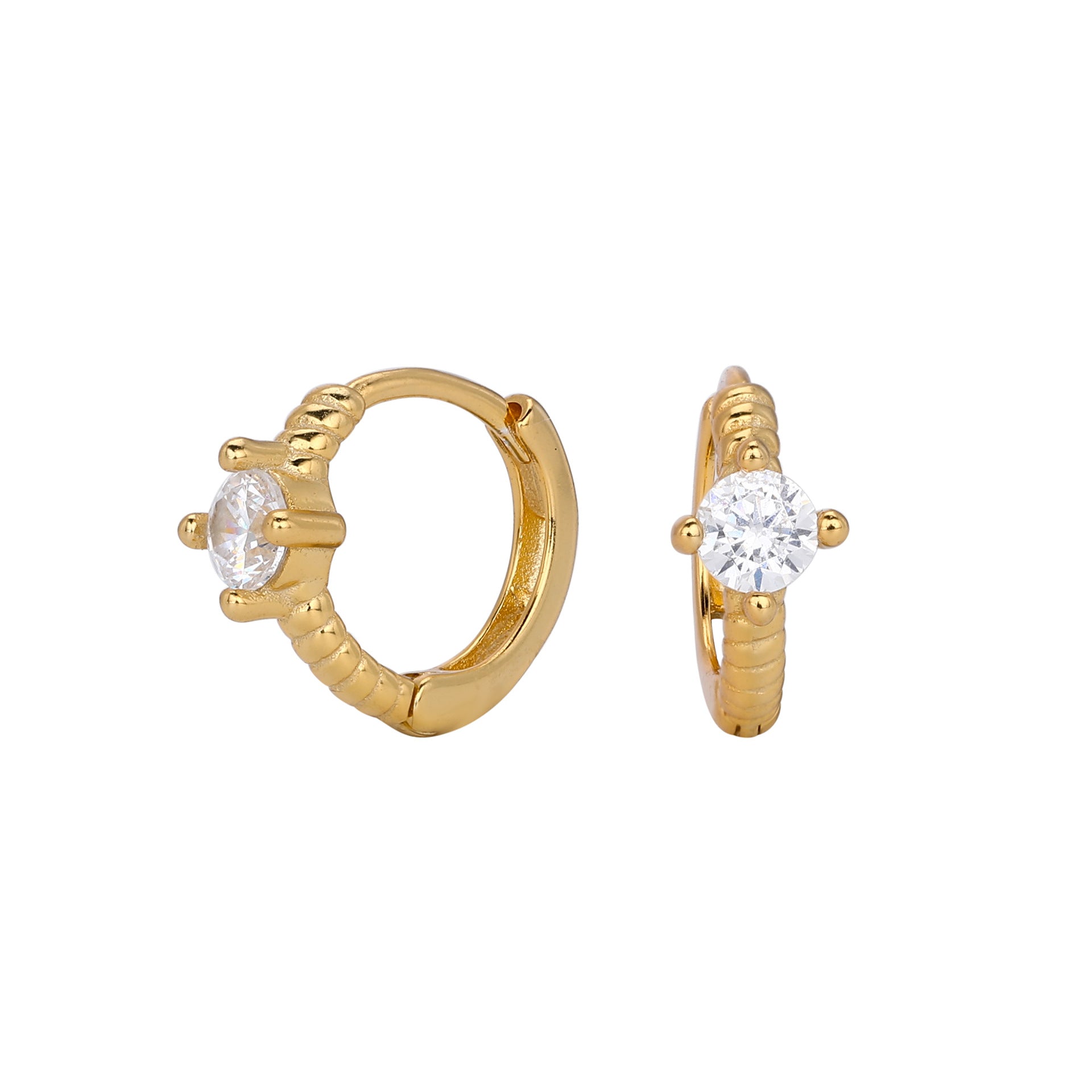Damen Ohrhänger mit hochwertigem Zirkon und goldfarbener Fassung Shop Nory
