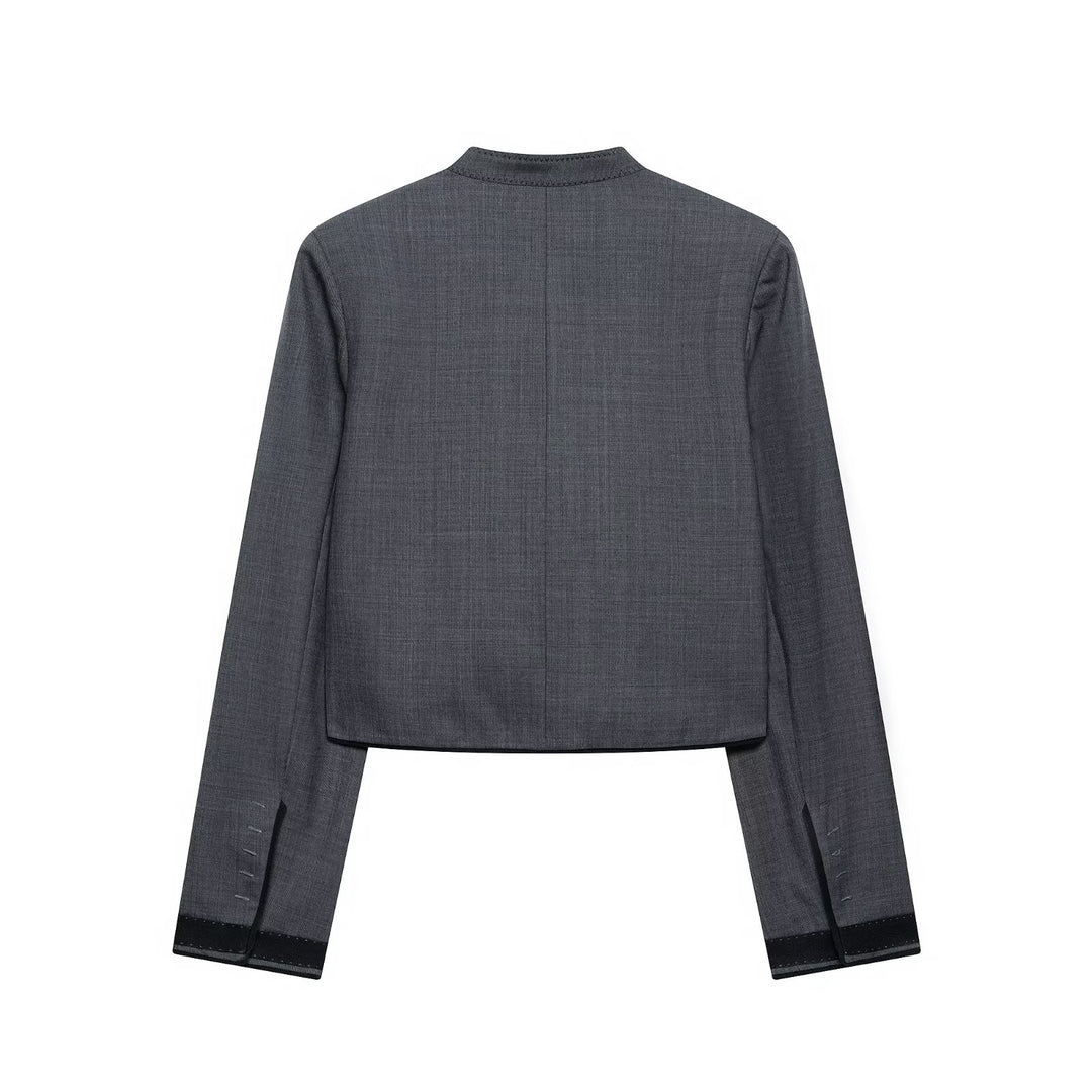 Damen Kurze Jacke im Mandarinstil mit Zierknotenverschluss und taillierter Silhouette Shop Nory