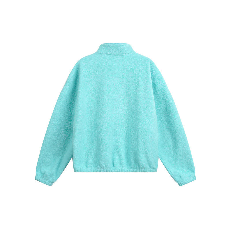 Unisex Oversize Fleece-Halbzip mit Stehkragen und Reißverschlusstaschen Shop Nory