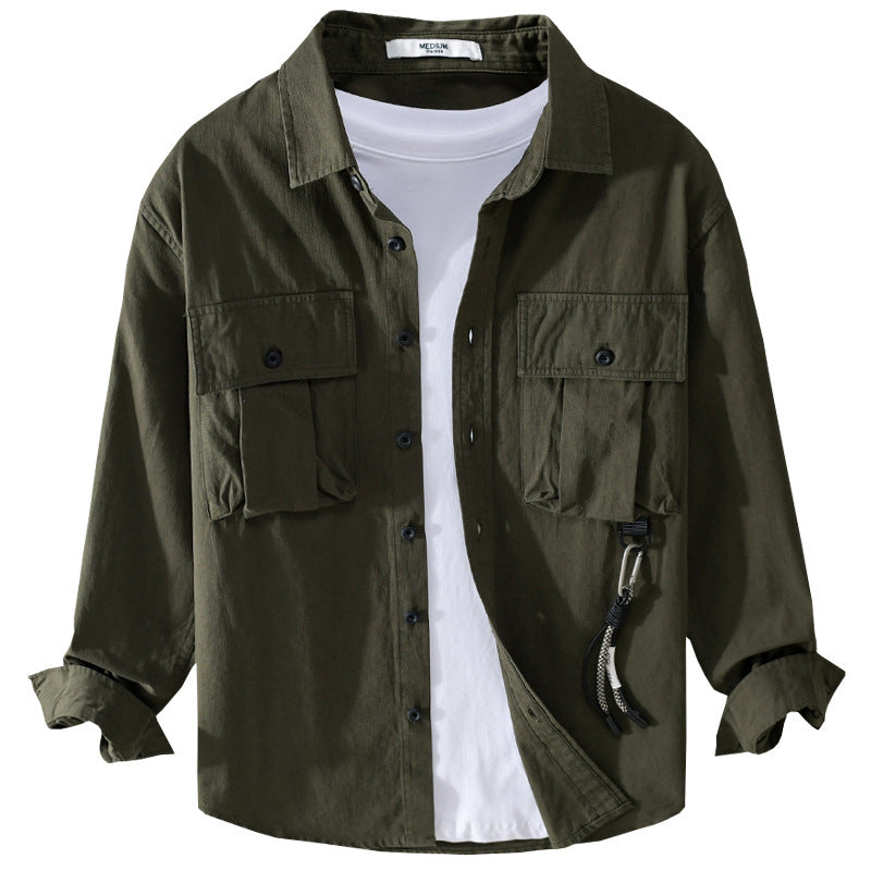 Herren Utility-Overshirt mit Doppel-Brusttaschen und Karabinerdetail Shop Nory