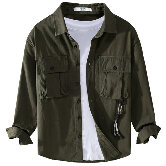 Herren Utility-Overshirt mit Doppel-Brusttaschen und Karabinerdetail Shop Nory