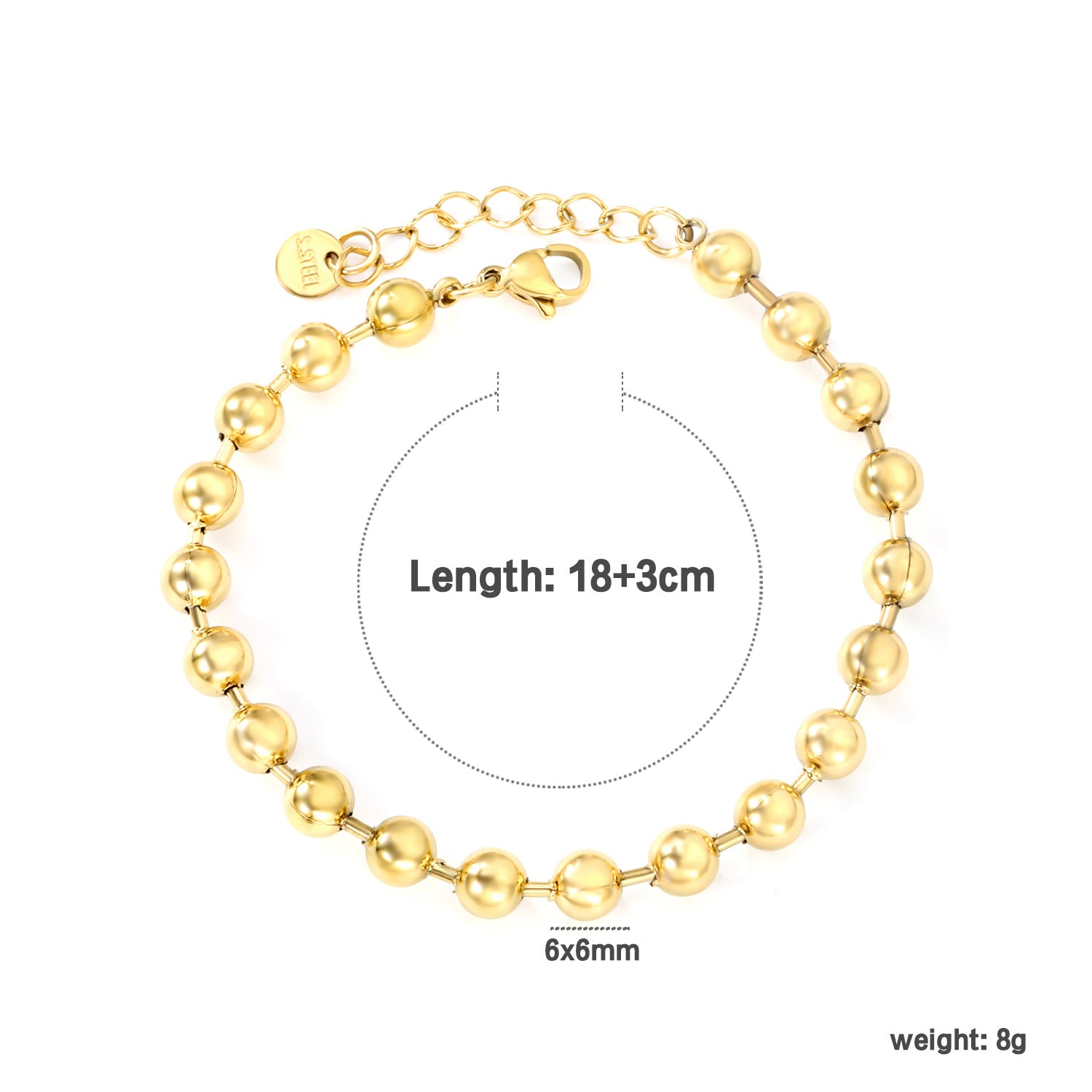 Damen Zart glänzendes Armband mit eleganten Kugel-Design Shop Nory