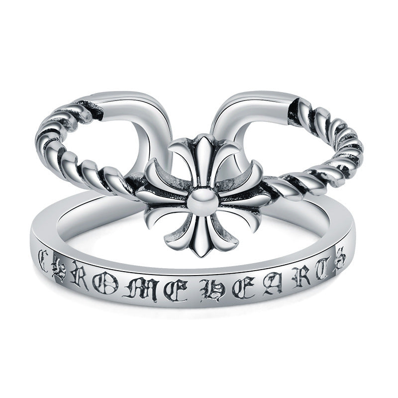 Damenring aus hochwertigem Edelstahl mit erhabenem Design und filigraner Verzierung Shop Nory