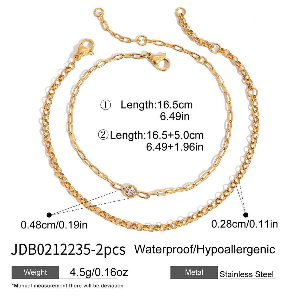 Damen Armband-Set aus hypoallergenem Edelstahl mit elegantem Ketten- und Perlen-Design Shop Nory