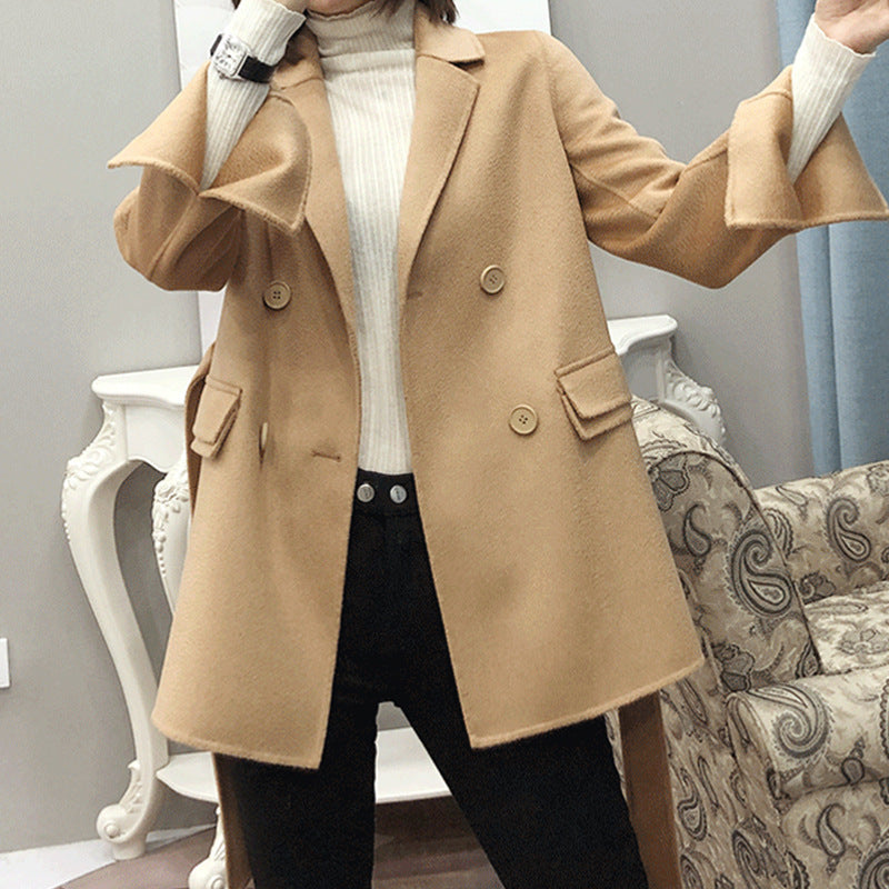 Damen zeitloser, doppelter Blazer mit Gürtel Shop Nory