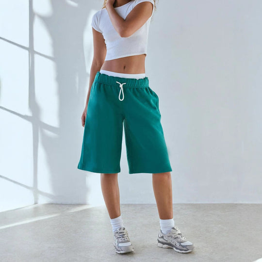 Damen Lässiges Sweatshirt und Shorts Set Shopnory