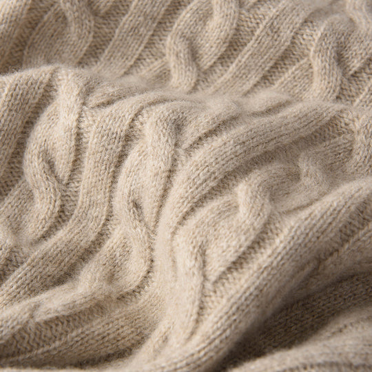 Herren Zopfmuster-Halbzip-Pullover aus weichem Wollmix mit Stehkragen Shop Nory
