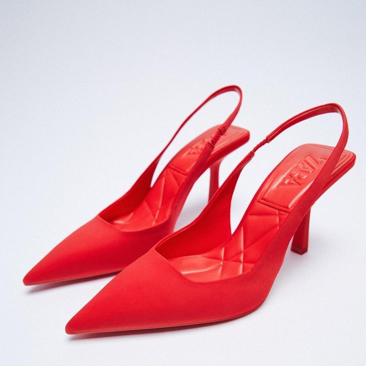 Damen elegante Slingback-Pumps mit spitzer Zehenform und hohem Absatz