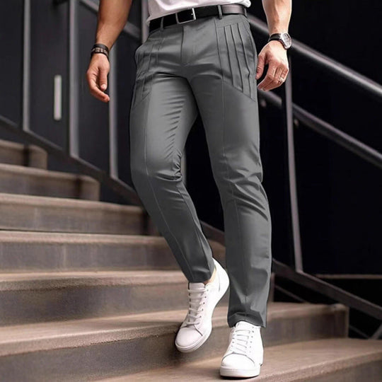 Herren stylische Slim-Fit Anzughose mit plissiertem Design