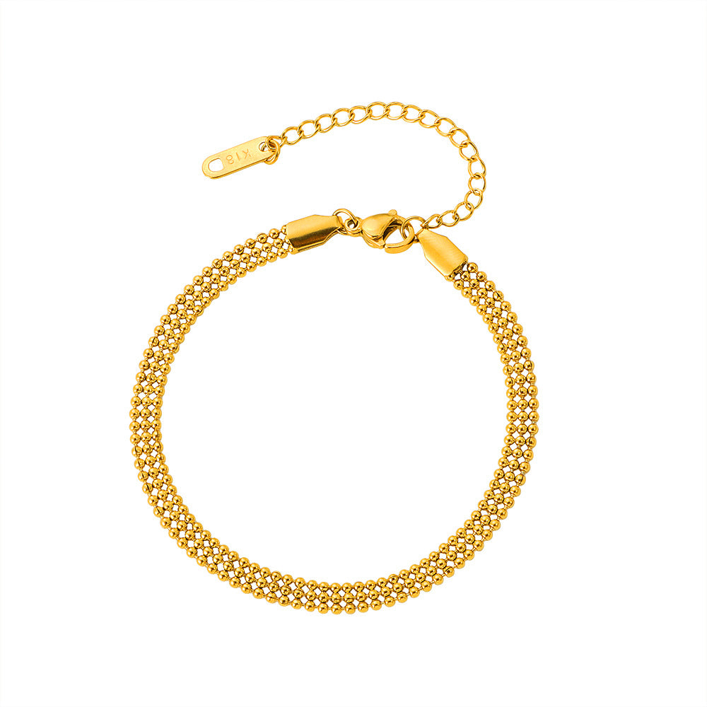 Damen Gold Texturierte Kettenarmband Shop Nory