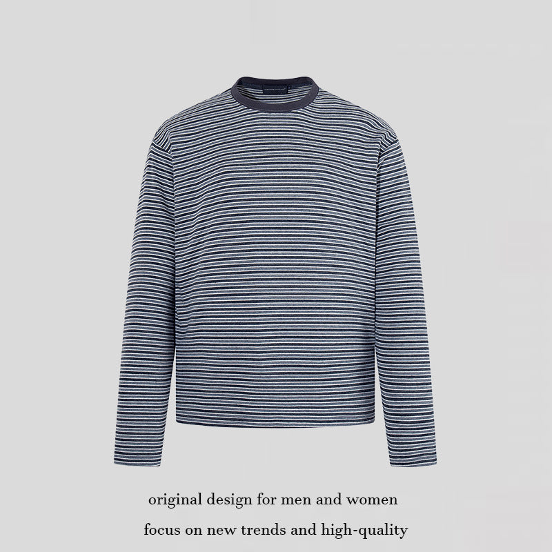 Herren Gestreiftes Langarmshirt aus Baumwollmischung mit Rundhalsausschnitt und Relaxed-Fit Shop Nory