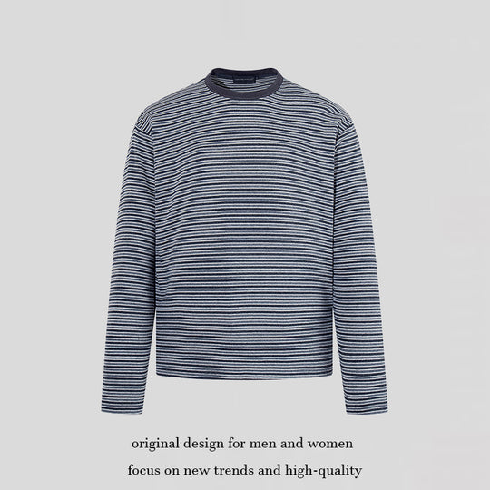Herren Gestreiftes Langarmshirt aus Baumwollmischung mit Rundhalsausschnitt und Relaxed-Fit Shop Nory