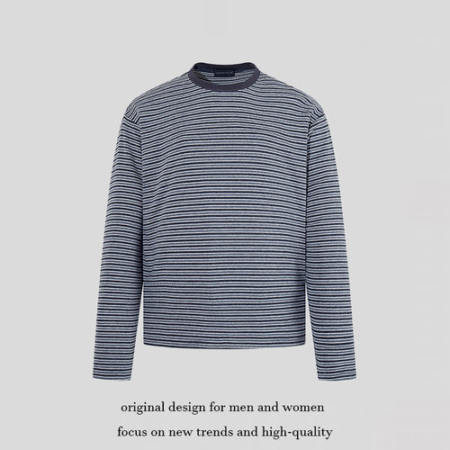 Herren Gestreiftes Langarmshirt aus Baumwollmischung mit Rundhalsausschnitt und Relaxed-Fit Shop Nory