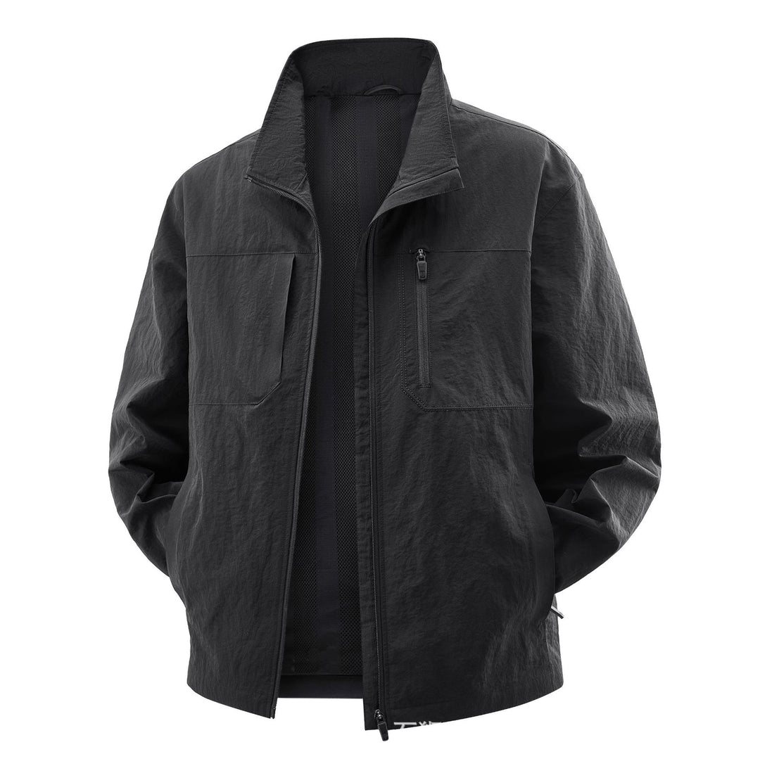 Herren Leichte Field-Utility-Jacke mit Mesh‑Futter, Stehkragen und Reißverschlusstaschen Shop Nory