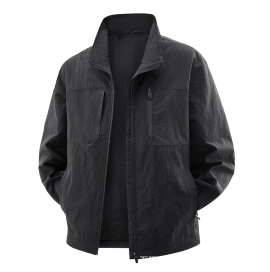 Herren Leichte Field-Utility-Jacke mit Mesh‑Futter, Stehkragen und Reißverschlusstaschen Shop Nory