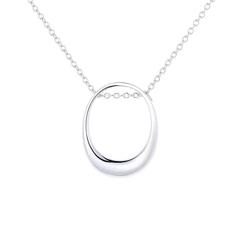 Damen Halskette mit modernem, ovalem Anhänger Shop Nory