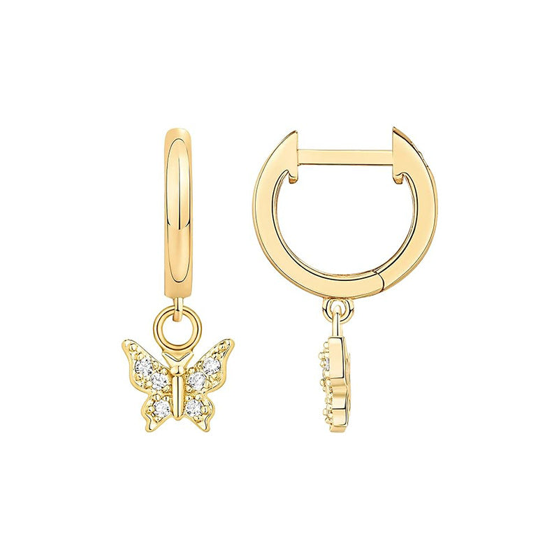 Damen Ohrringe mit filigranem Schmetterlingsdesign und funkelnden Zirkonia-Elementen Shop Nory