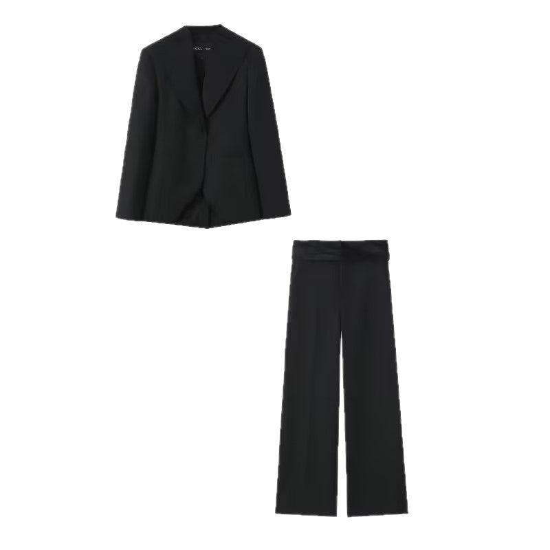 Damen Maßgeschneiderter Ein-Knopf-Blazer mit extra weitem Schalkragen und schmaler Silhouette Shop Nory