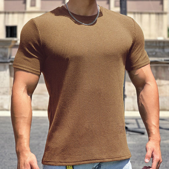 Herren strukturiertes T-Shirt in schlanker Passform mit Rundhalsausschnitt Shop Nory