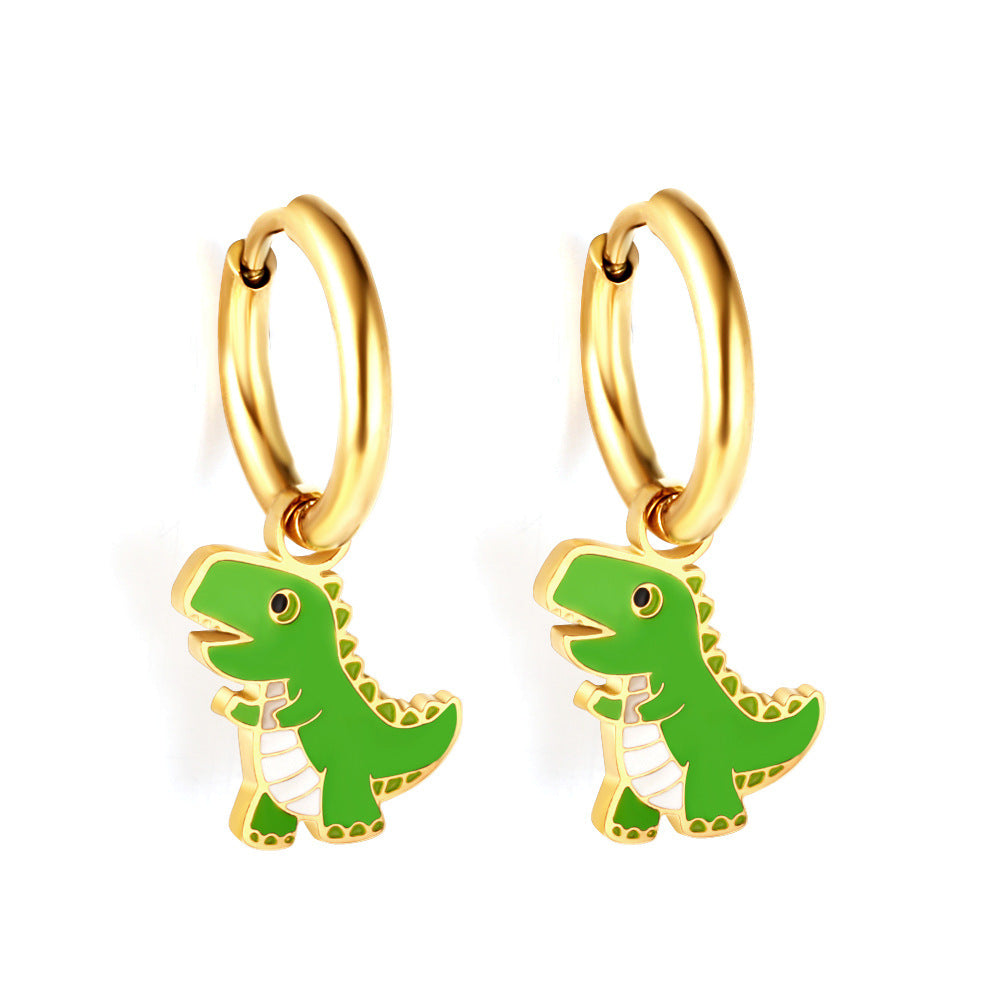Damen Hängende Ohrringe mit farbenfrohem Froschmotiv und goldfarbenem Finish Shop Nory