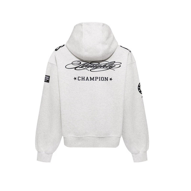 Damen Oversize Kapuzen-Sweatshirt mit großflächigem Zahlendruck und Sternapplikationen Shop Nory
