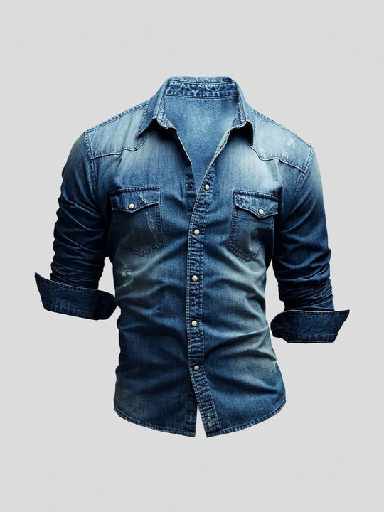 Herren Klassisches Denim Hemd
