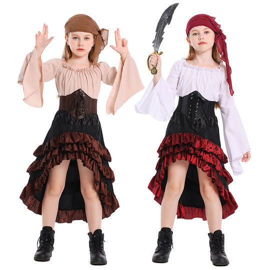 Mädchen Piratenkostüm mit schwingendem Rock und detailverliebtem Oberteil Shop Nory