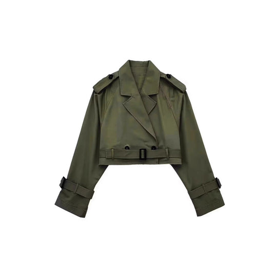 Damen Modische Kurztrenchjacke