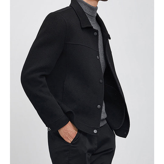 Herren Kastenförmige Wollmix-Blousonjacke mit verdeckter Druckknopfblende und Eingrifftaschen Shop Nory