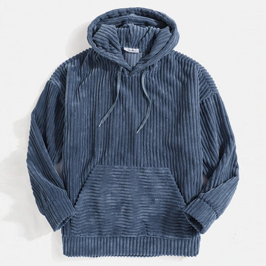 Unisex nan gerippter Samt-Hoodie mit Kapuze und Kängurutasche Shop Nory